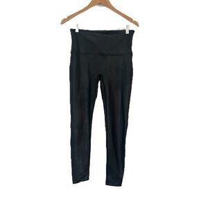 SPANX Shiny Faux Leather Black Leggings - Size XL (US 16)